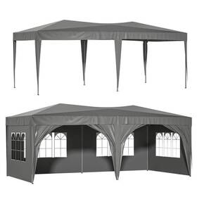 10ftwx20ftl Tunearary Canopy-gfq2 Canopies Outdoor Portable Folding Tent With Side Wall Gray