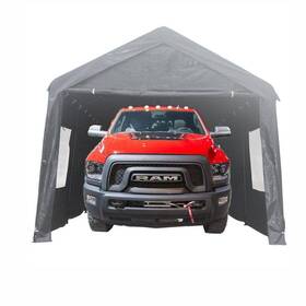 Carport04lp Tunearary 12 Ft. X 20 Outdoor Roof Carport Steel Pe Waterproof Cover Portable Gray