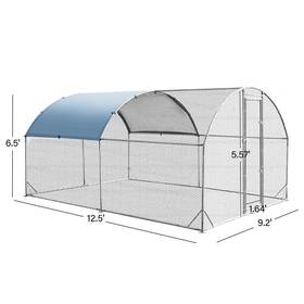 Chicken17pyx3 Tunearary 9.2 Ft. W X 12.5 L 6.5 H Large Waterproof Uv Metal Chicken Coop With