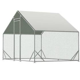 T37c6610 Tunearary Walk-in Chicken Coop 10ftx6.6ftx6.56ft With Cover Rabbits Duck Poultry Cages