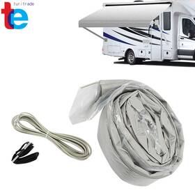 Tr55704 Turitrade Rv Awning Fabric 15ft Feet For Camper Trailer Replacement Blue Gray