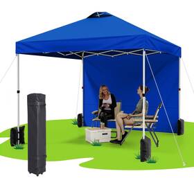Ue-oc1010-blue Ueakpic 10x10 Pop Up Canopy With Sidewall Instant Portable Outdoor Tent Upf 50 Wa