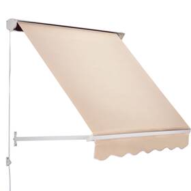 Uirio 732845881000 6ft Drop Arm Manual Retractable Sun Shade Patio Deck Window Awning Cover Cream