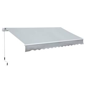 Uirio 732845936014 12ft X 8ft Patio Awning Manual Retractable Sunshade With Crank Handle Light Grey Uirio 732845936014 12ft X 8ft Patio Awning Manual Retractable Sunshade With Crank Handle Light Grey