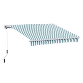 Uirio 840-207gn 12ft X 10ft Manual Retractable Patio Awning Sun Shade Uv Resistant Green