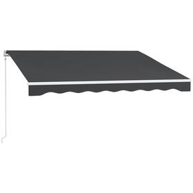 Uirio 840-245v80cg 10ft X 8ft Electric Retractable Patio Awning With Remote Uv Resistant Dark Gray