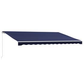Uirio 840-245v83db 16ft X 10ft Electric Retractable Patio Awning With Remote Uv Resistant Blue