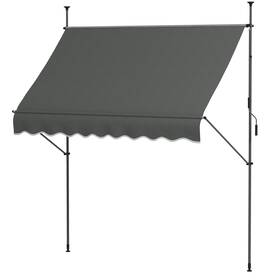 Uirio 840-262v02cg 8ft X 4ft Non-screw Retractable Window/door Awning Uv Resistant Dark Gray