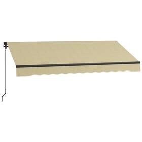Uirio 840-264v02bg 10ft X 8ft Manual Retractable Patio Awning Sun Shade Uv Resistant Beige