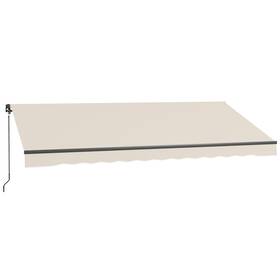 Uirio 840-264v07bg 13ft X 10ft Manual Retractable Patio Awning Sun Shade Uv Resistant Beige