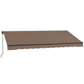 Uirio 840-264v07cf 13ft X 10ft Manual Retractable Patio Awning Sun Shade Uv Resistant Coffee Brown
