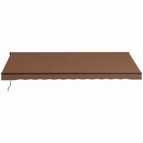Uirio 840-264v10bn 16ft X 10ft Manual Retractable Patio Awning Sun Shade Uv Resistant Brown