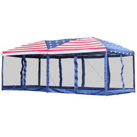 Us01-840012v01 Uirio 10x20ft Ez Pop Up Canopy Party Outdoor Backyard Event Tent With Netting Sidewall