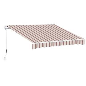 Us01-840150rd Uirio 10ft X 8ft Manual Retractable Awning Sun Shade Shelter For Window Deck Yard Paito