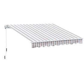 Us01-840150v01bg Uirio 10ftx8ft Retractable Sun Shade Patio Window Awning Polyester Fabric Beige