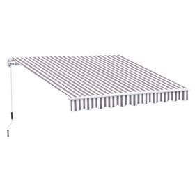 Us01-840150v01cf Uirio 10ftx8ft Manual Retractable Awning Sun Shade Shelter For Deck Patio Window Balcony