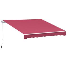 Us01-840150wr Uirio 10ft X 8ft Manual Retractable Awning Sun Shade Shelter For Patio Deck Porch Window