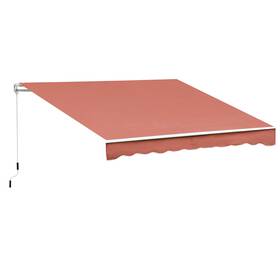 Us01-840151cf Uirio 13ftx8ft Manual Retractable Awning Patio Sunshade Shelter For Deck Balcony Window