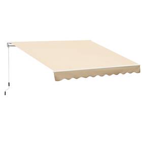 Us01-840151cw Uirio 13ftx8ft Manual Retractable Sun Shade Patio Awning Window Door Shelter Canopy