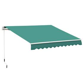 Us01-840151gn Uirio 13ft X 8ft Manual Retractable Awning Patio Sunshade Shelter For Deck Balcony Yard