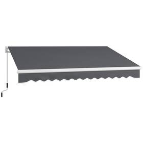 Us01-840151v00cg Uirio 13ftx8ft Patio Retractable Awning Manual Sun Shade With Uv Protection Easy Crank
