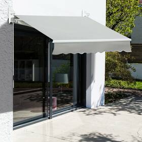 Us01-840193gy Uirio 8ftx7ft Retractable Sunshade Awning Canopy With Manual Crank For Patio Deck Window