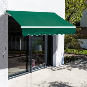 Us01-840193v01gn Uirio 8ftx7ft Patio Retractable Awning Manual Exterior Deck Window Sun Shade Shelter