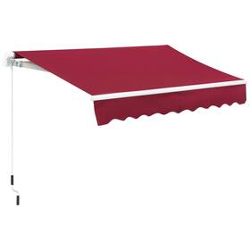 Us01-840193v01wr Uirio 8ftx7ft Patio Retractable Awning Manual Exterior Deck Sun Shade Window Cover