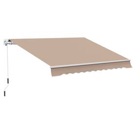 Us01-840207cf Uirio 12ftx10ft Retractable Manual Patio Awning Deck Balcony Window Sun Shade Shelter