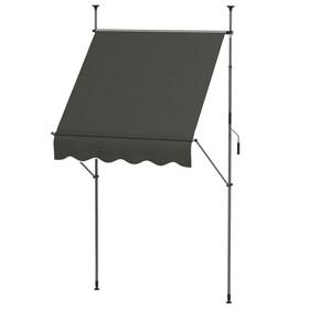 Us01-840262v00cg Uirio 5ftx4ft Manual Retractable Non-screw Patio Awning Uv Resistant For Window Door