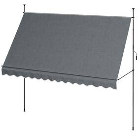 Us01-840262v04cg Uirio 11.5x4 Ft Manual Retractable Awning Uv Resistant Cover For Patio Window Door