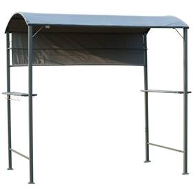 Us01-84c174 Uirio 7ft Outdoor Bbq Grill Canopy Gazebo With Sun Shade Panel Side Awning Backyard
