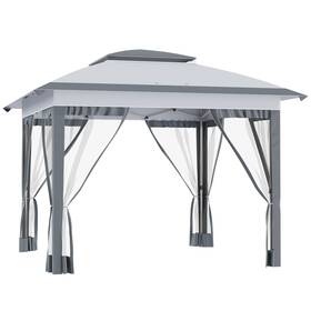 Us01-84c224v01gy Uirio 12x12 Ft Ez Pop Up Canopy Sun Shade Instant Tent With Mesh Sidewalls For Parties