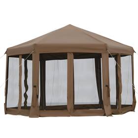 Us01-84c227bn Uirio Ez Pop Up Canopy Tent Hexagonal With Sidewalls Outdoor Gazebo For Parties Event