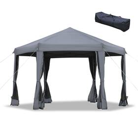 Us01-84c227cg Uirio Ez Pop Up Canopy Tent With Mesh Sidewalls For Parties Patio Sun Shelter