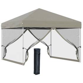 Us01-84c232v01bg Uirio 10x10 Ft Ez Pop Up Canopy Tent For Party With Sidewalls Outdoor Mesh Screen Room