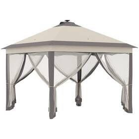 Us01-84c302v01bg Uirio 11x11 Ft Pop Up Patio Canopy Tent With Solar Led Light For Party Outdoor Shelter