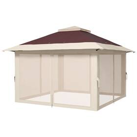 Us01-84c353v00bn Uirio 13x13 Ft Ez Pop Up Gazebo Outdoor Canopy Tent Shelter With Sidewalls 2-tier Roof