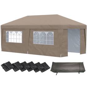 Us01-84c404v00bn Uirio 10x19 Ft Large Ez Pop Up Canopy Party Tent With Sidewalls Weights Bags Outdoor
