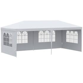 Uirio Us01-84c434v00wt Large 20ft X 10ft Gazebo Canopy Party Tent With 4 Removable Window Side Walls