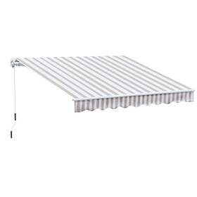 Us02-840150v01bg Uirio 10ftx8ft Manual Patio Retractable Awning Outdoor Sun Shade For Window Front Door