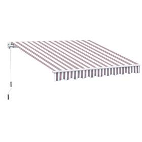Us02-840150v01cf Uirio 10ftx8ft Manual Retractable Awning Sun Shade Patio Window Canopy Outdoor Shelter
