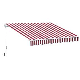 Us02-840150v01wr Uirio 10ftx8ft Manual Retractable Awning Outside Sun Shade For Patio Deck Window Door