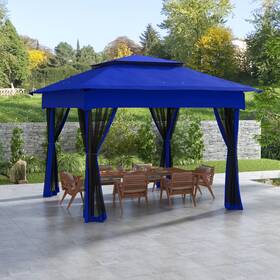 Us02-840166v00bu Uirio 11ft X Outdoor 2tier Pop Up Gazebo Portable Party Tent With Netting Blue