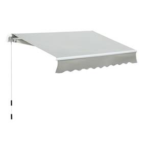 Us02-840193gy Uirio 8ft X 7ft Retractable Sunshade Awning With Crank For Outdoor Porch Deck Window