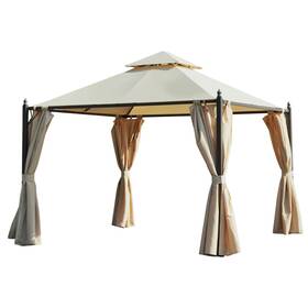Us02-84c033 Uirio Gazebo Double-tier 10ft Shelter Shade Awning Canopy Patio Curtain Outdoor