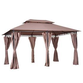 Us02-84c050 Uirio 10ftx13ft Outdoor 2-tier Vented Canopy Steel Gazebo Bbq Party Tent Shelter Shade