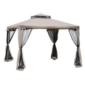 Us02-84c133cg Uirio 9.5ft X Outdoor Patio Gazebo Pavilion Canopy Tent With 2-tier Roof Steel Frame