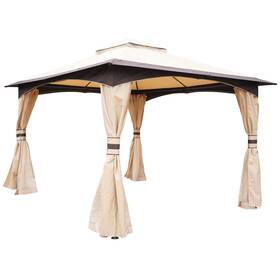 Us02-84c150 Uirio 10ftx12ft Outdoor Gazebo With Sidewalls Patio Canopy For Lawn Garden Backyard Deck