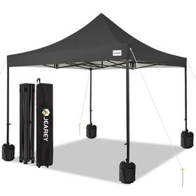 Understand 706767051728 Dark Grey 10 Ft. X Pop Up Commercial Canopy Tent Waterproof With Legs